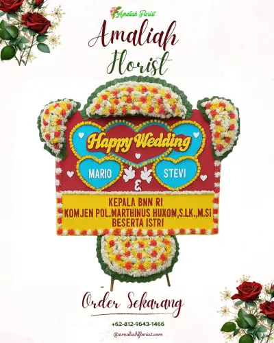 Karangan Papan Bunga Pernikahan di 5 Ulu